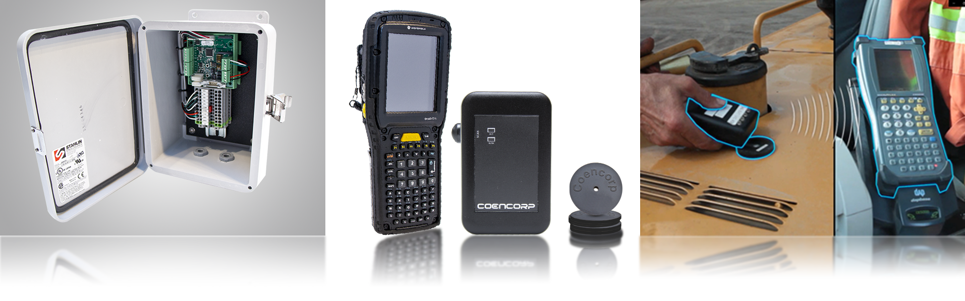 Various electronic hardware peripherals for Coencorp's SM2 Mobile Fuel management system
