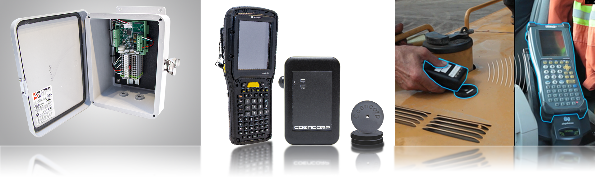 Various electronic hardware peripherals for Coencorp's SM2 Mobile Fuel management system