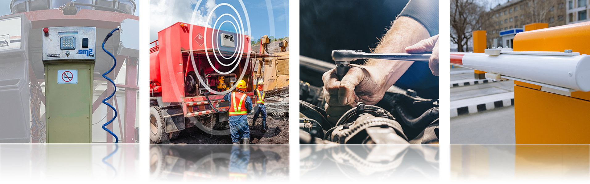 Fuel Island controller beside a fuel tanker truck for mobile remote fueling. Fuel Island controller beside a fuel tanker truck for mobile remote fueling.