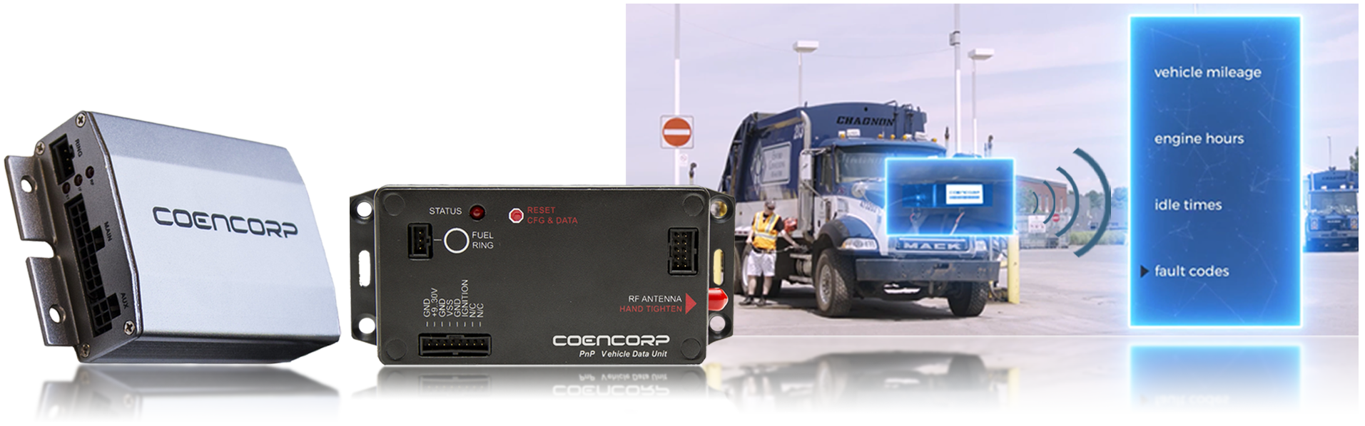 Coencorp's VDU and other hardware peripherals that  make fleet maintenance management easy.