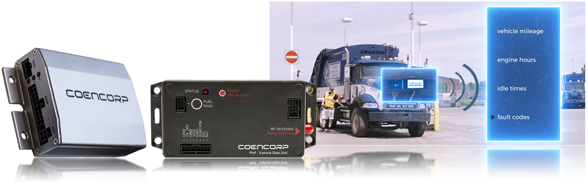 Coencorp's VDU and other hardware peripherals that  make fleet maintenance management easy.