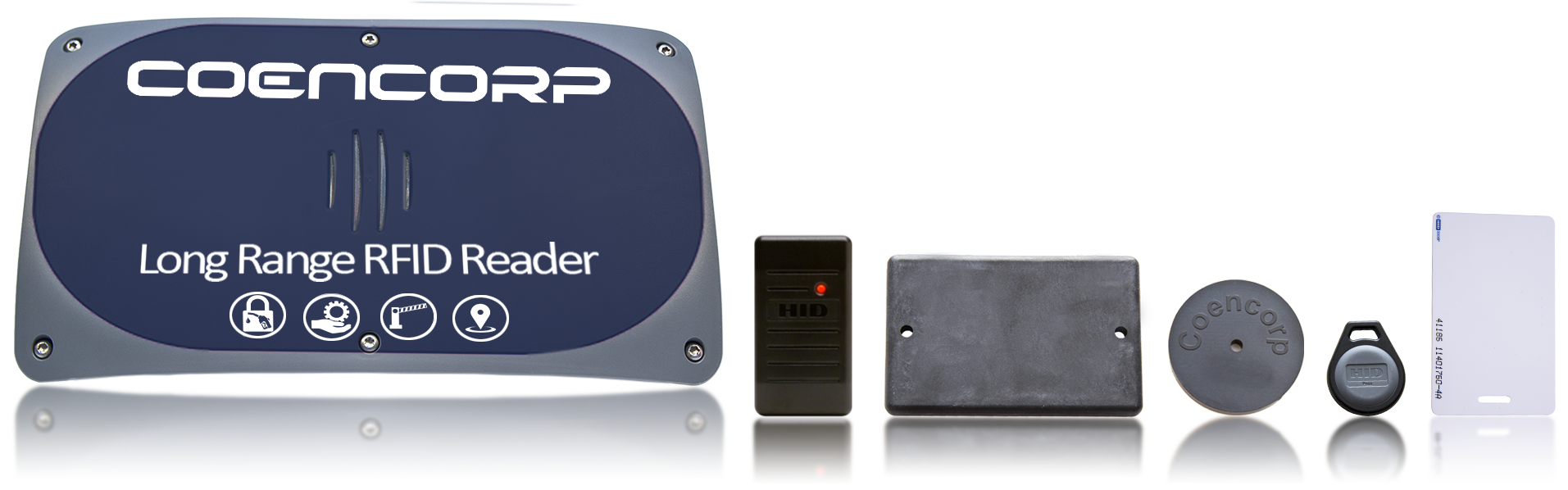Coencorp's long range RFID GPS telematic hardware peripherals for integrated fleet management software Coencorp's long range RFID GPS telematic hardware peripherals for integrated fleet management software